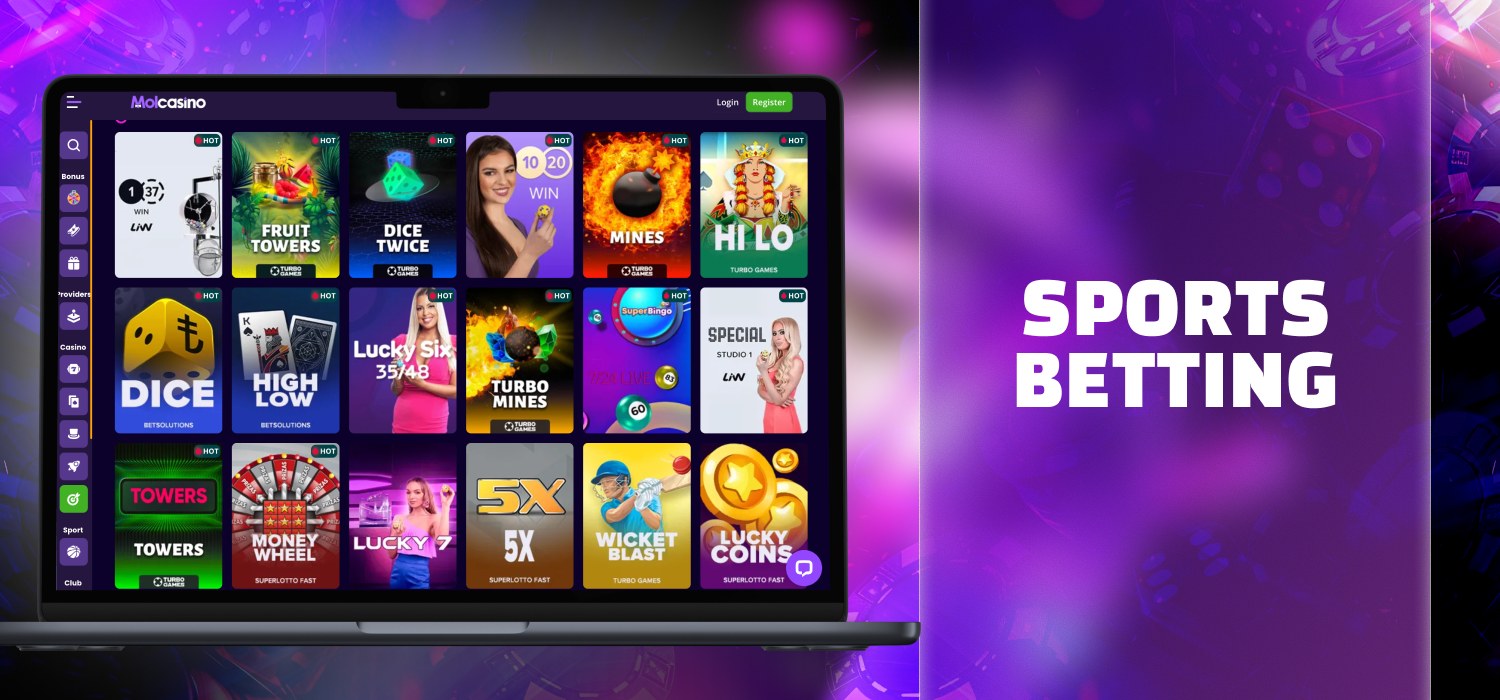 betting on sport events at mol casino