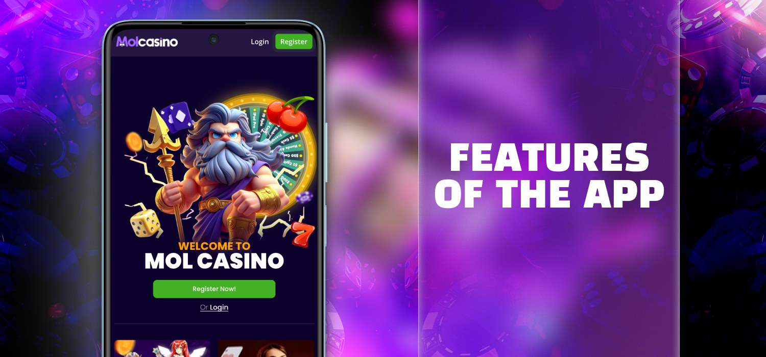 features of casino mobile application