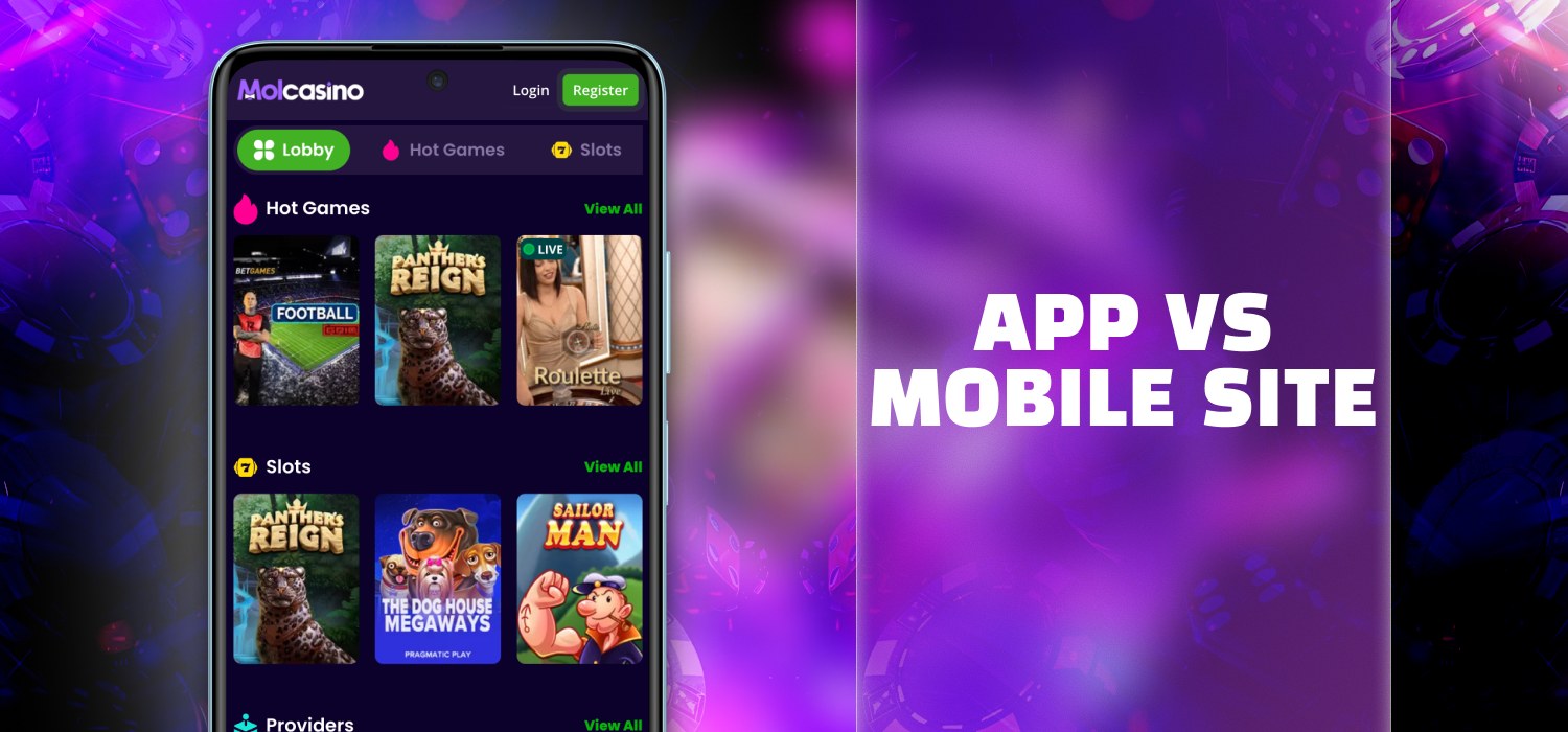 mol casino app vs mobile website