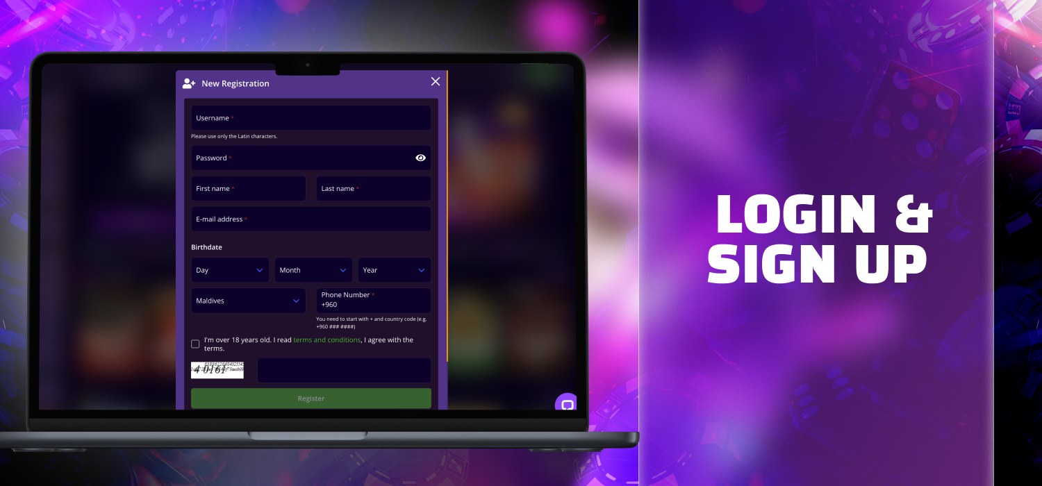 registraton and login to casino account